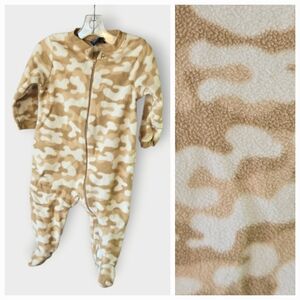 Faded Glory Baby Boy Giraffe Fleece Sleeper Zip Sleep & Play 6–9M Desert Camo